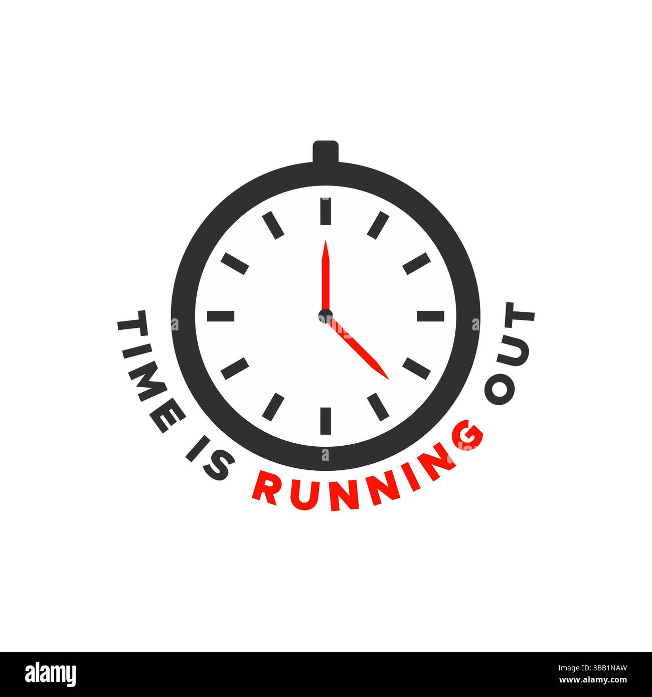 Die Zeit wird knapp Typografie Deadline Clock Konzept Vektor Illustration Stock Vektor