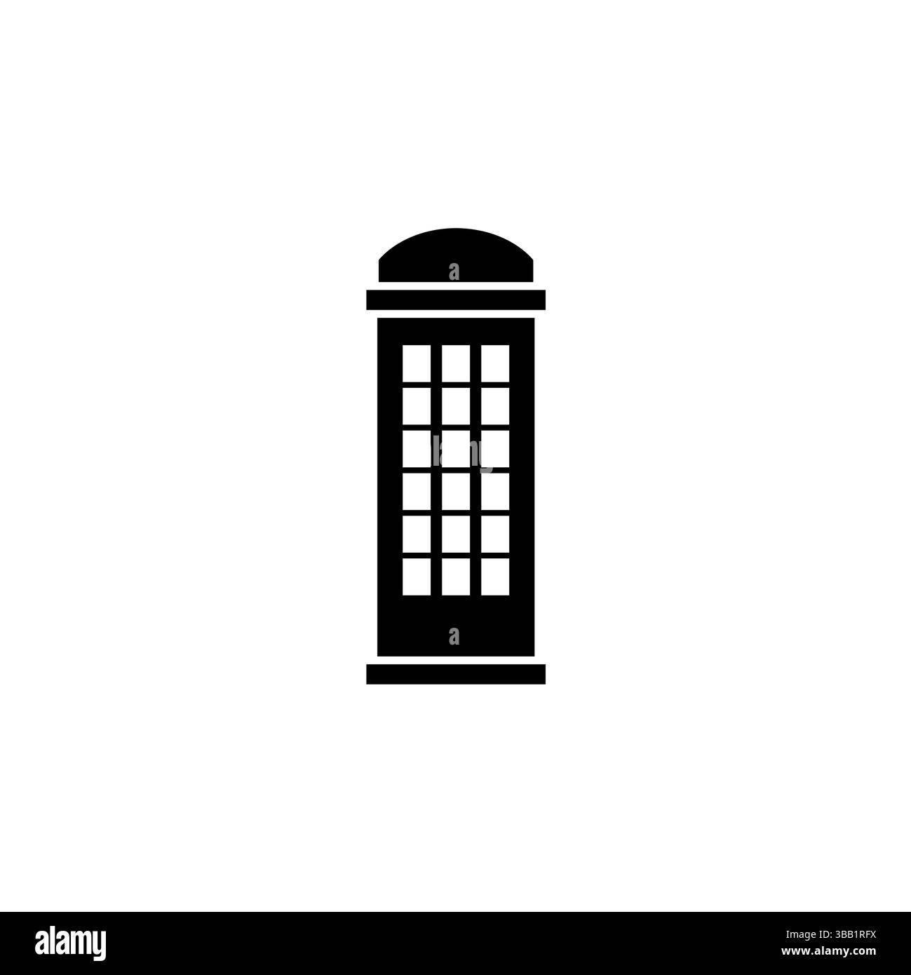 English Phone Booth, London Telephone Box Solid Flat Vector Icon isoliert auf weißem Hintergrund. Stock Vektor