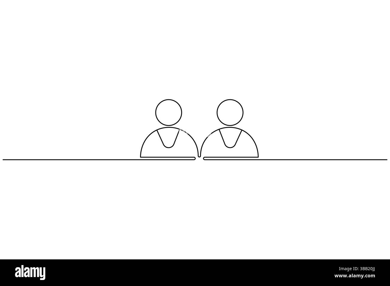 Benutzerpersonensymbol durchgehende einzeilige Zeichnung isolieren Sie die Vektorgrafik der Kontur Stock Vektor