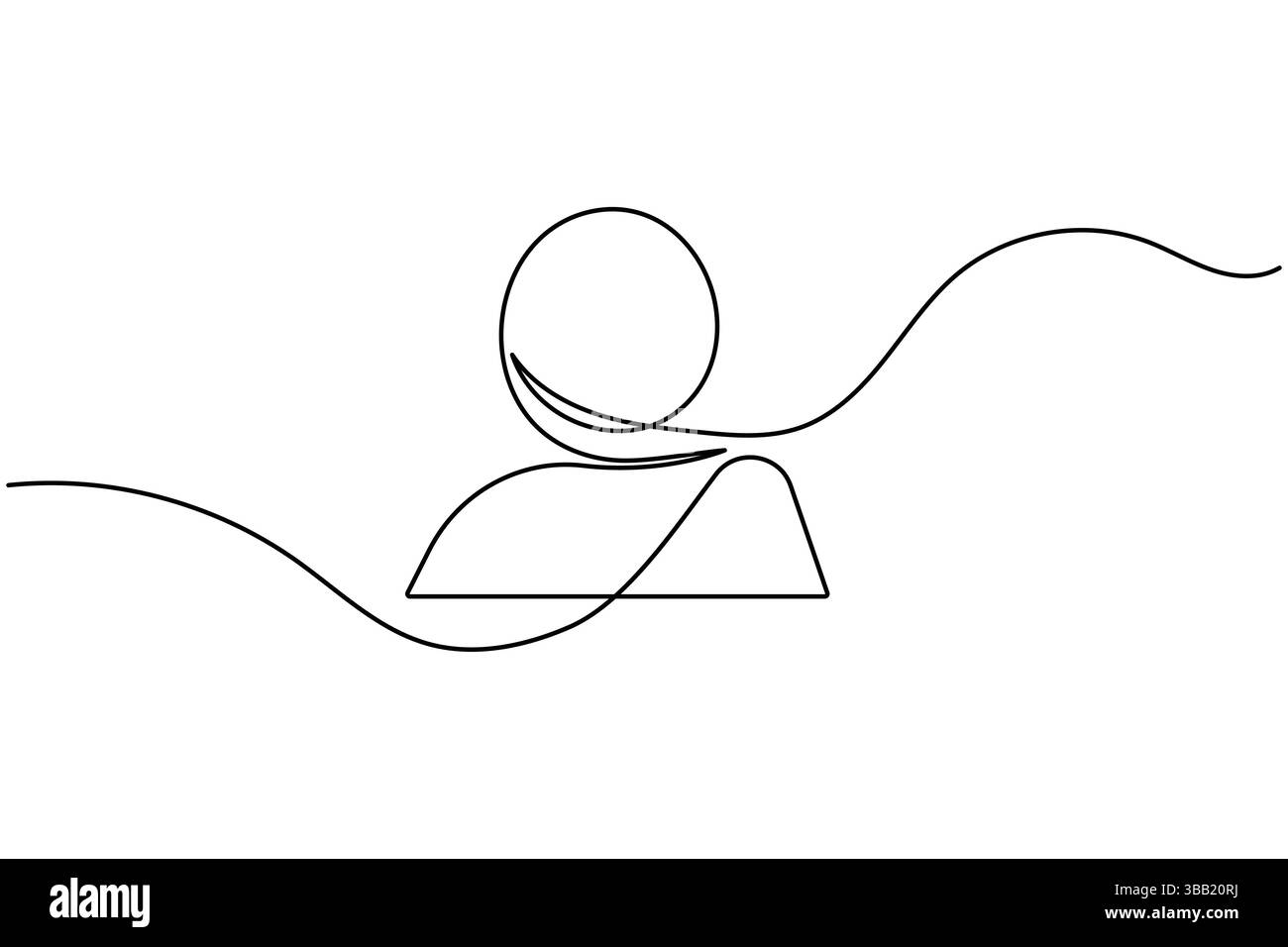 Benutzerpersonensymbol durchgehende einzeilige Zeichnung isolieren Sie die Vektorgrafik der Kontur Stock Vektor