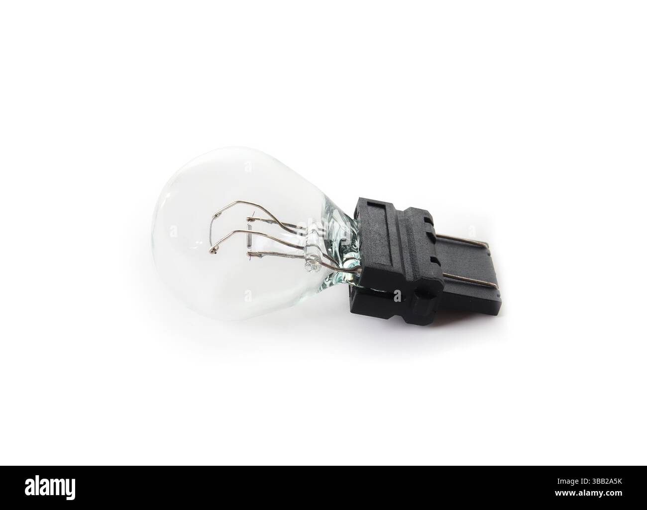 Glühlampe der Blinkleuchte für das Auto. Miniatur-Glühlampe. Ausgebrannt oder beschädigt. Auch als Blinkleuchte oder Anzeigelampe für Scheinwerfer bezeichnet. Selektiv Stockfoto