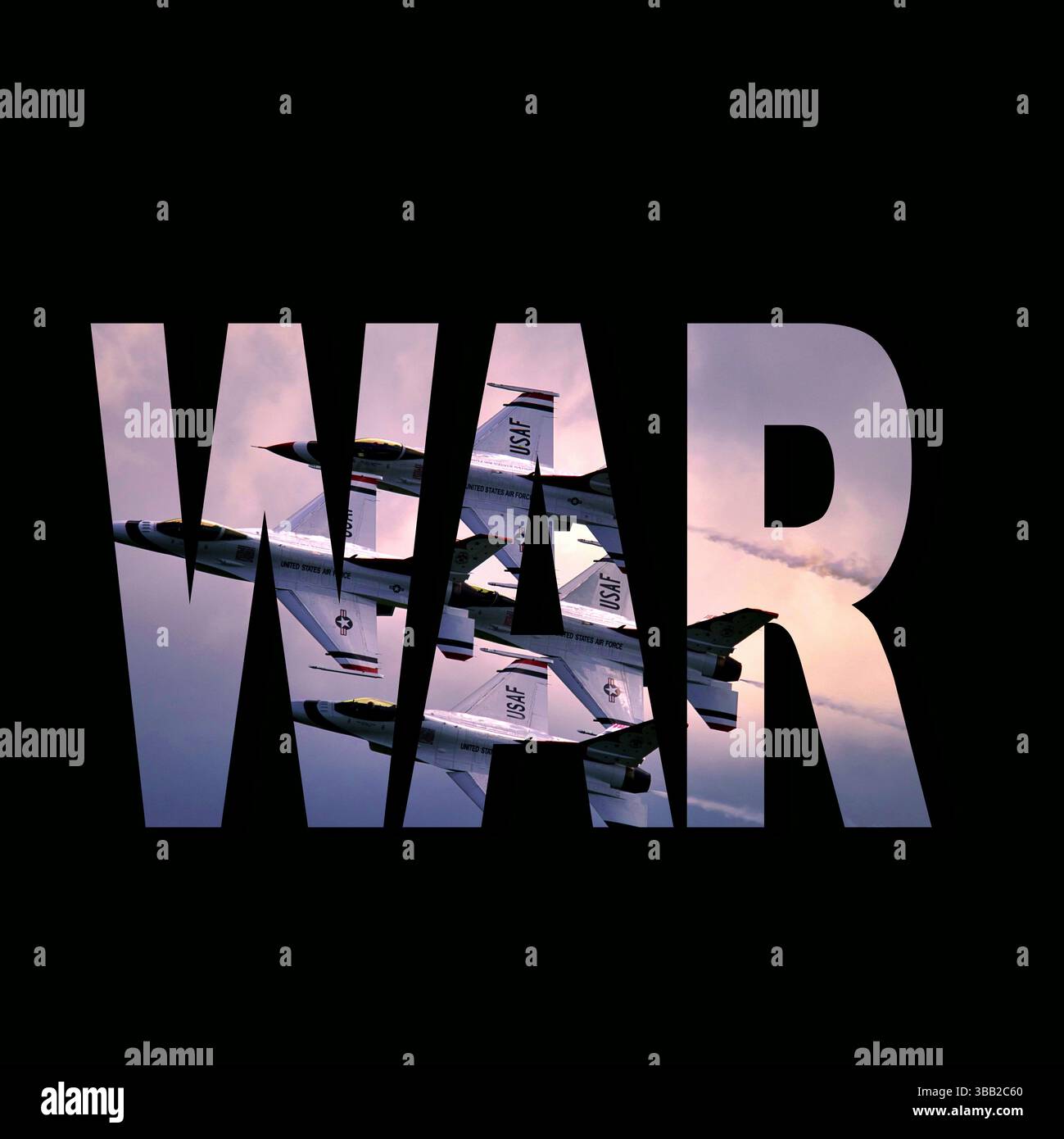 Illustration von Kriegsflugzeugen, Konzept, Poster, Vorlage Stockfoto