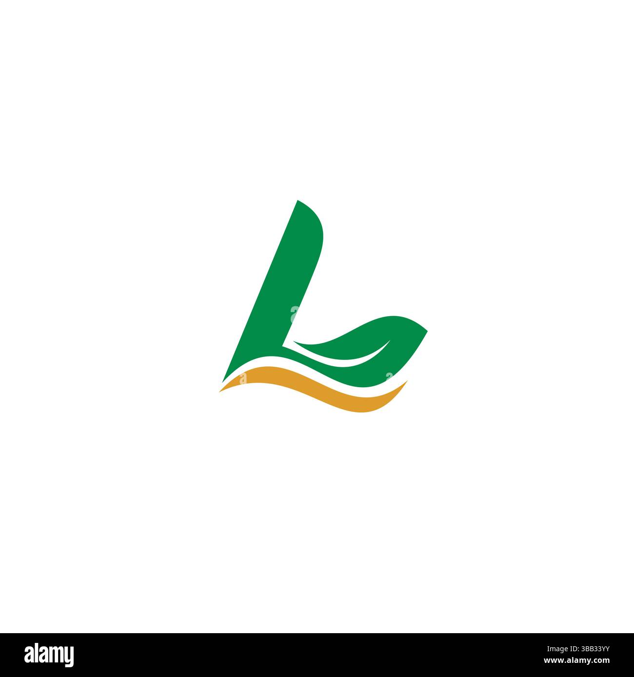 „L Leaf“-Logo im Naturdesign Stock Vektor