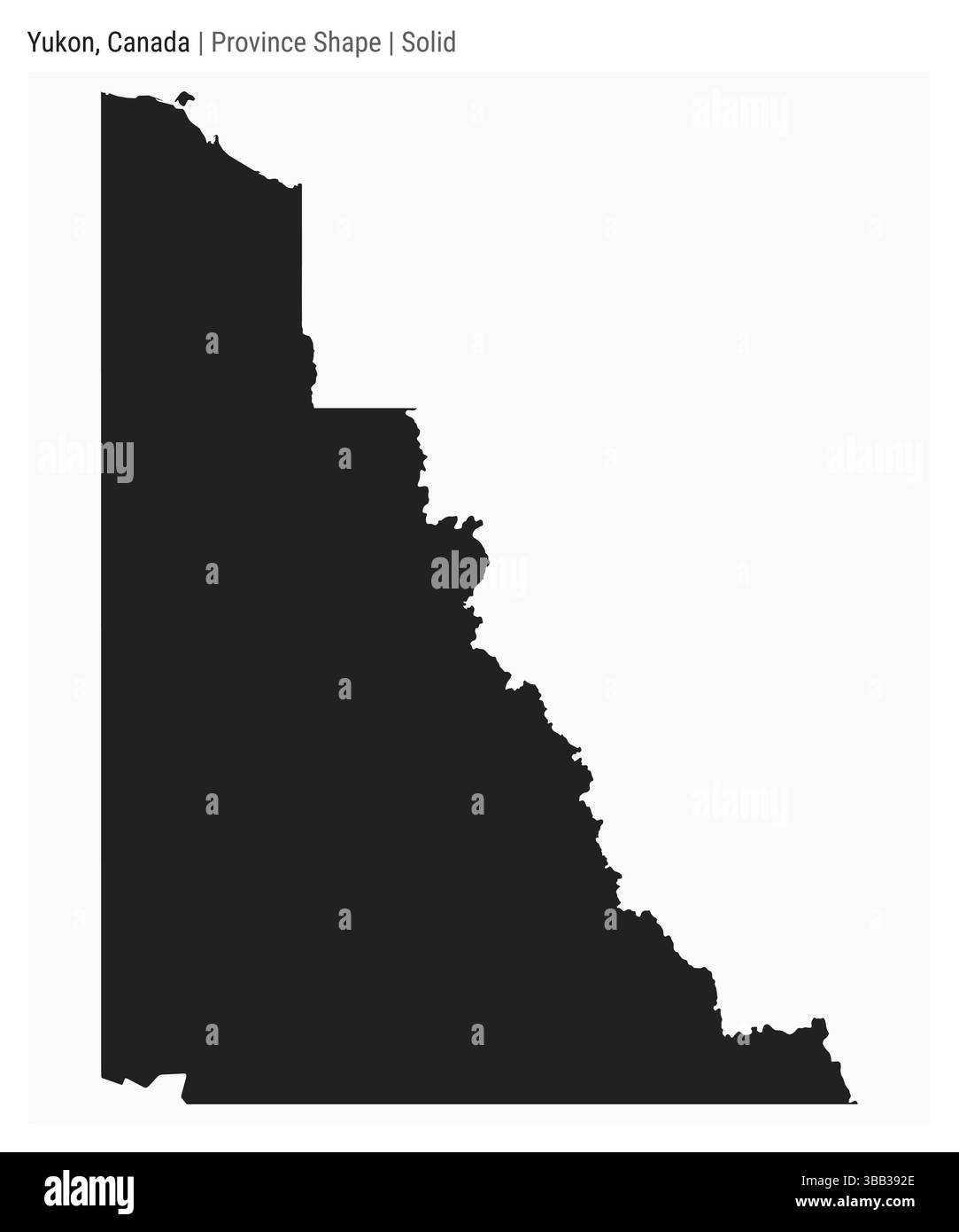 Yukon, Kanada. Einfache Vektordarstellung. Provinzform. Solide Ausführung. Grenze von Yukon. Vektorabbildung. Stock Vektor