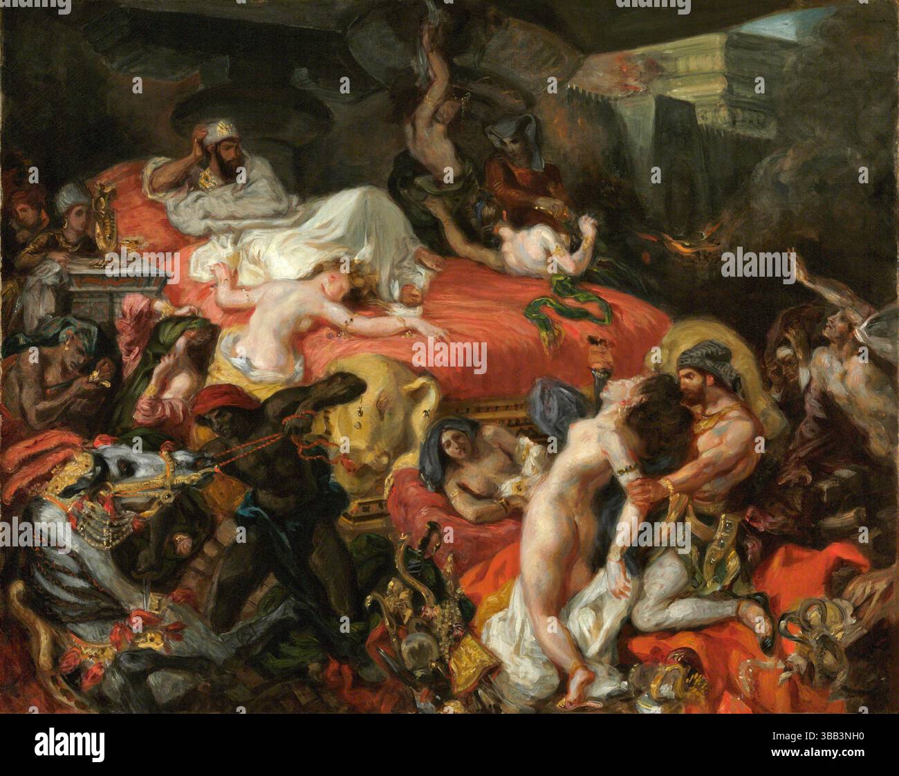 Der Tod von Sardanapalus. Ferdinand-Victor-Eugène Delacroix. 1844. Stockfoto