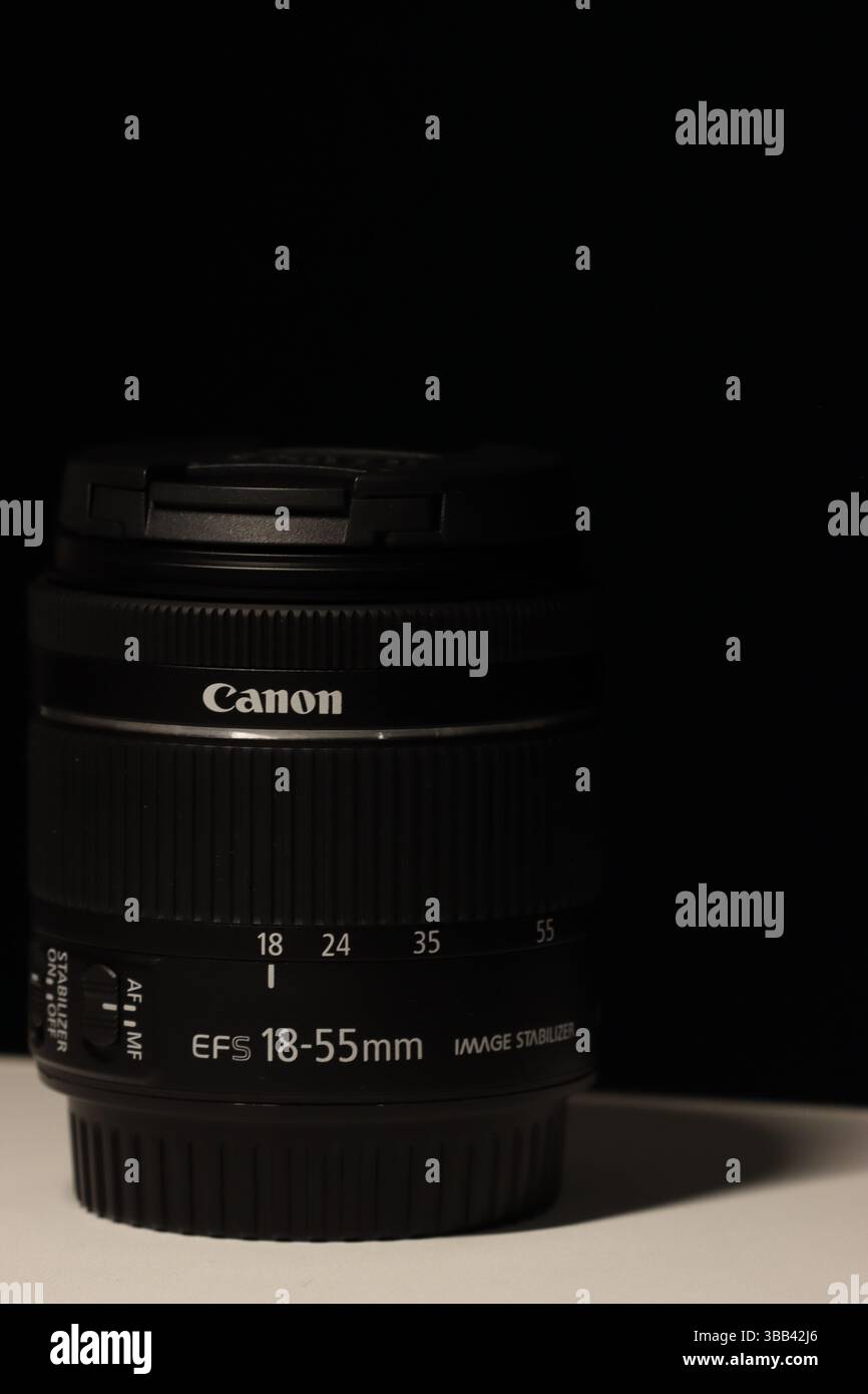 Das Canon 18-55-mm-ef-S-Objektiv Stockfoto
