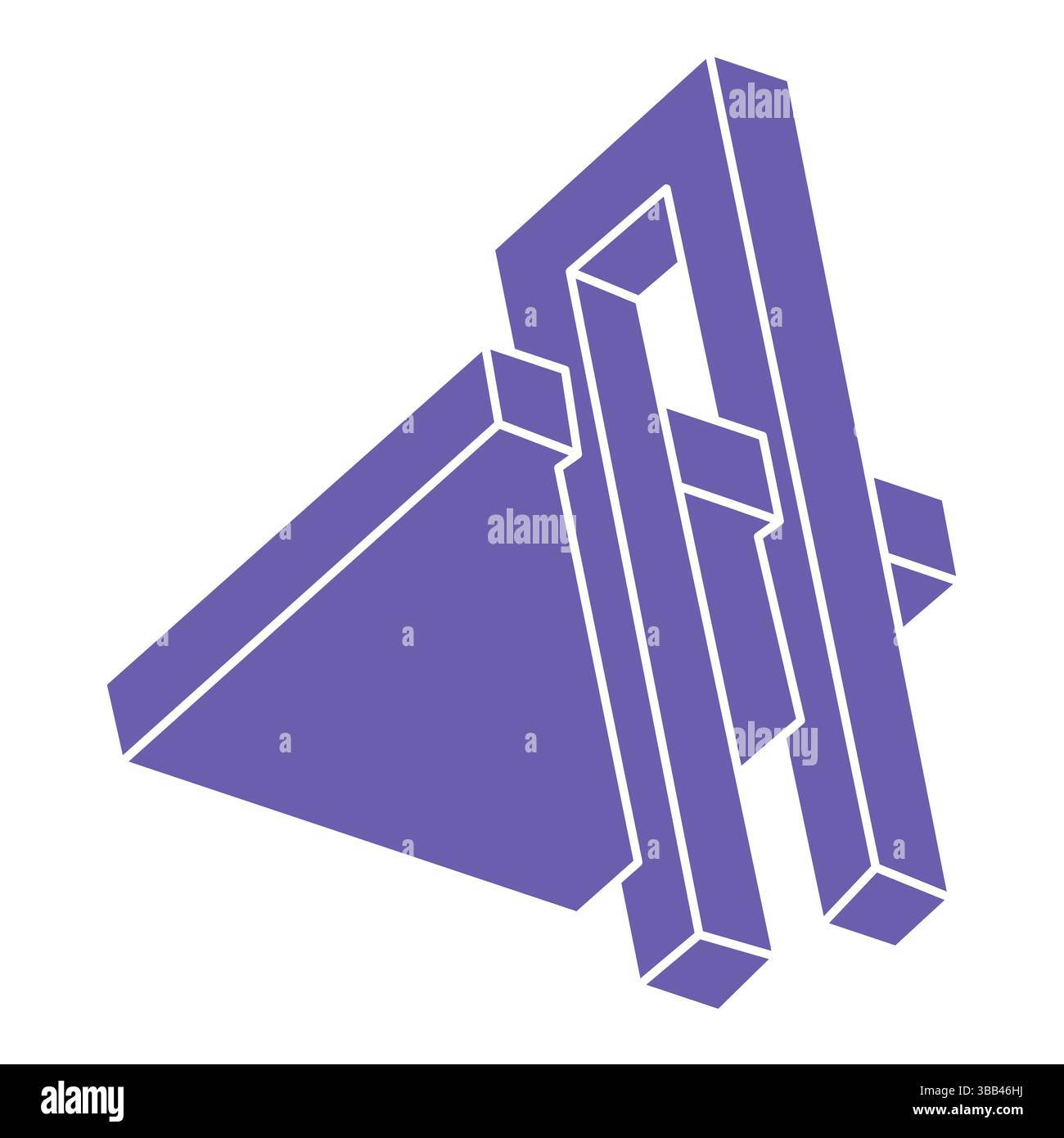 Unmögliche Formen, optische Illusion Logo, Vektor. Optische Kunstobjekte. Geometrische Figur. Stock Vektor