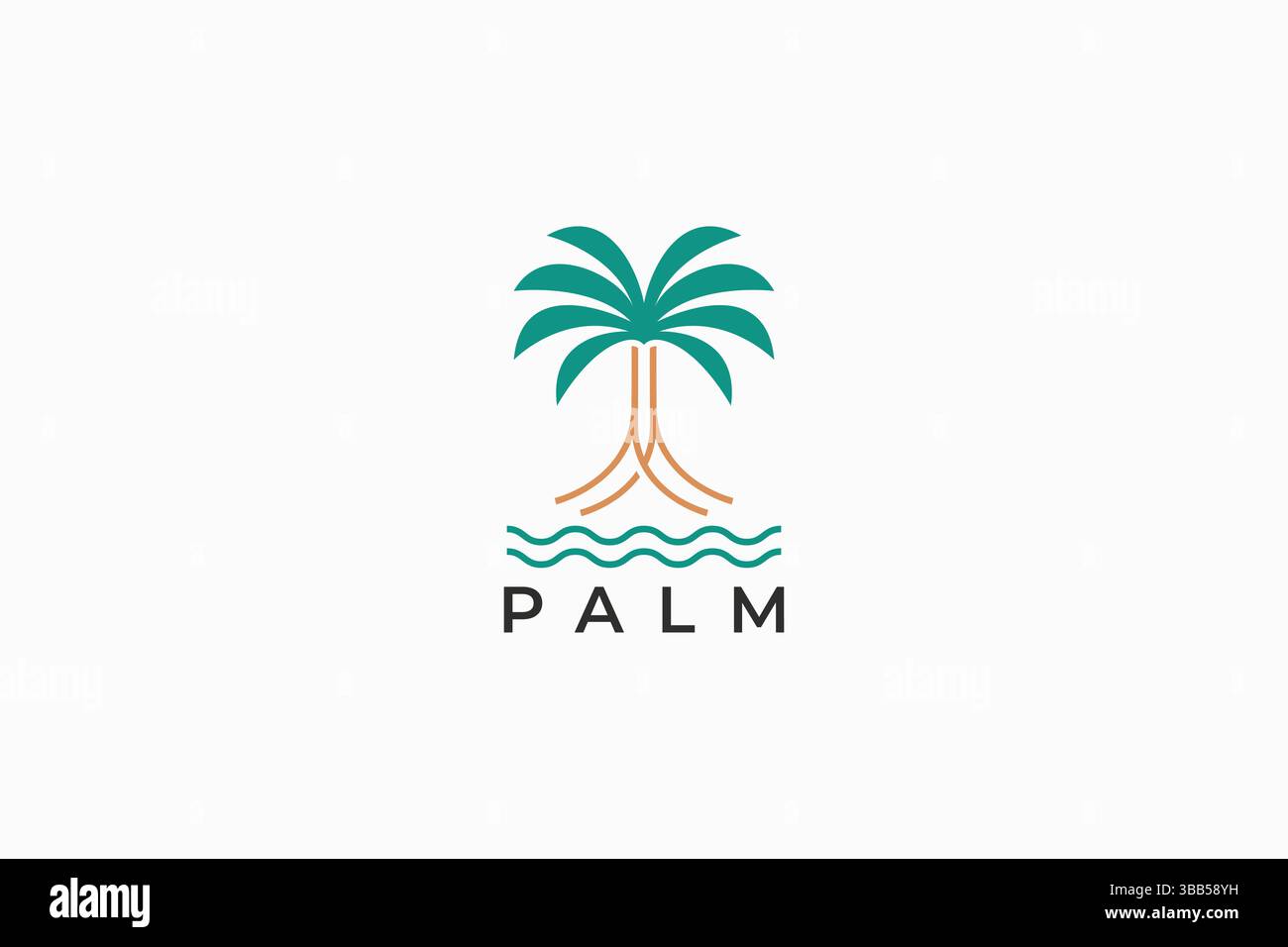 Palm Tree Oasis Desert Logo Arabische Natur Abstrakte Zeichen Symbol Vorlage Hotel, Resort, Restaurant, Reise Business Stock Vektor