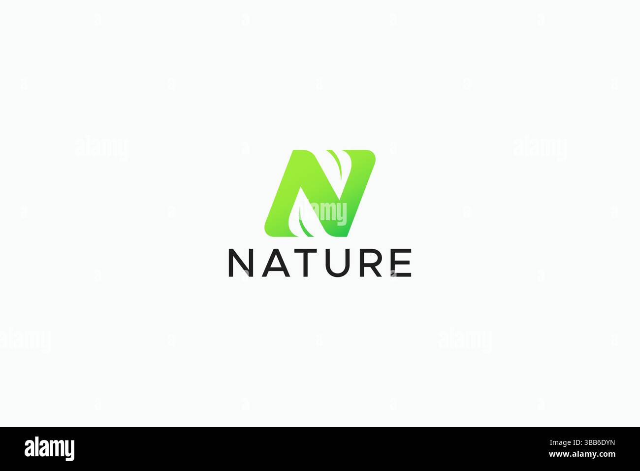 Green Fresh Nature Leaf Logo mit Buchstabe N Stock Vektor