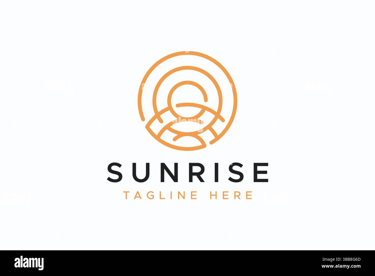 Sonnenaufgang – Abstraktes Kreisförmiges Einfaches Logo – Naturkonzept Stock Vektor