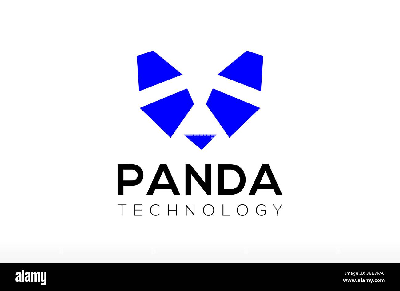 Minimal Panda Technology Logo Design, Panda Tech Logo, modernes Tech Logo, digitaler Panda Vektor Minimal Panda Logo, künstliche Intelligenz, Software App Stock Vektor