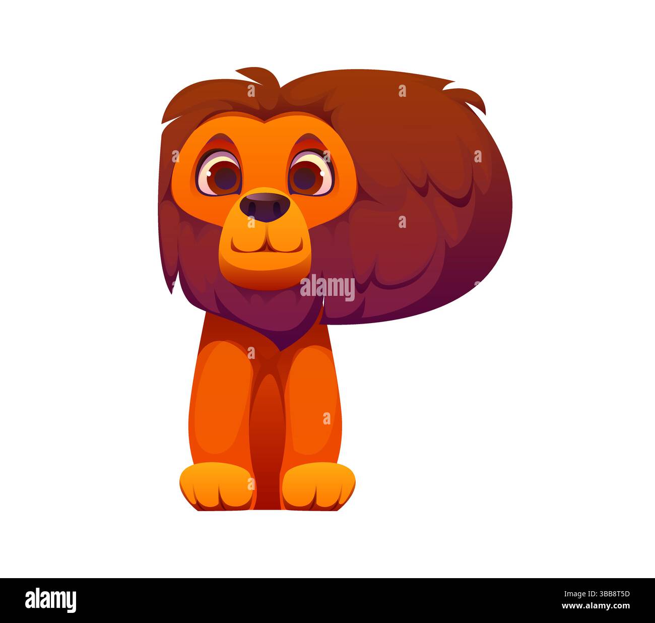 Letter P Kinder Tier Alphabet als Cartoon Löwe Charakter mit freundlichem Gesicht und Mähne, lustige Zoo Maskottchen Schriftart, Kinder Englisch Schriftart, lustige Buchstaben Charakter Typ. Niedliches abc für die Erziehung von Kindern Stock Vektor