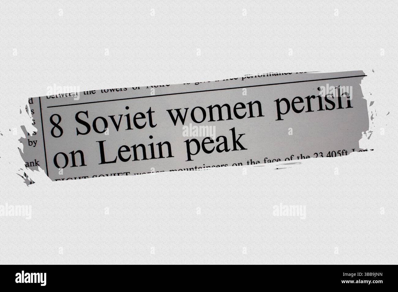 8 sowjetische Frauen sterben auf Lenin-Gipfel - Nachrichten aus der britischen Zeitung 1974 Stockfoto