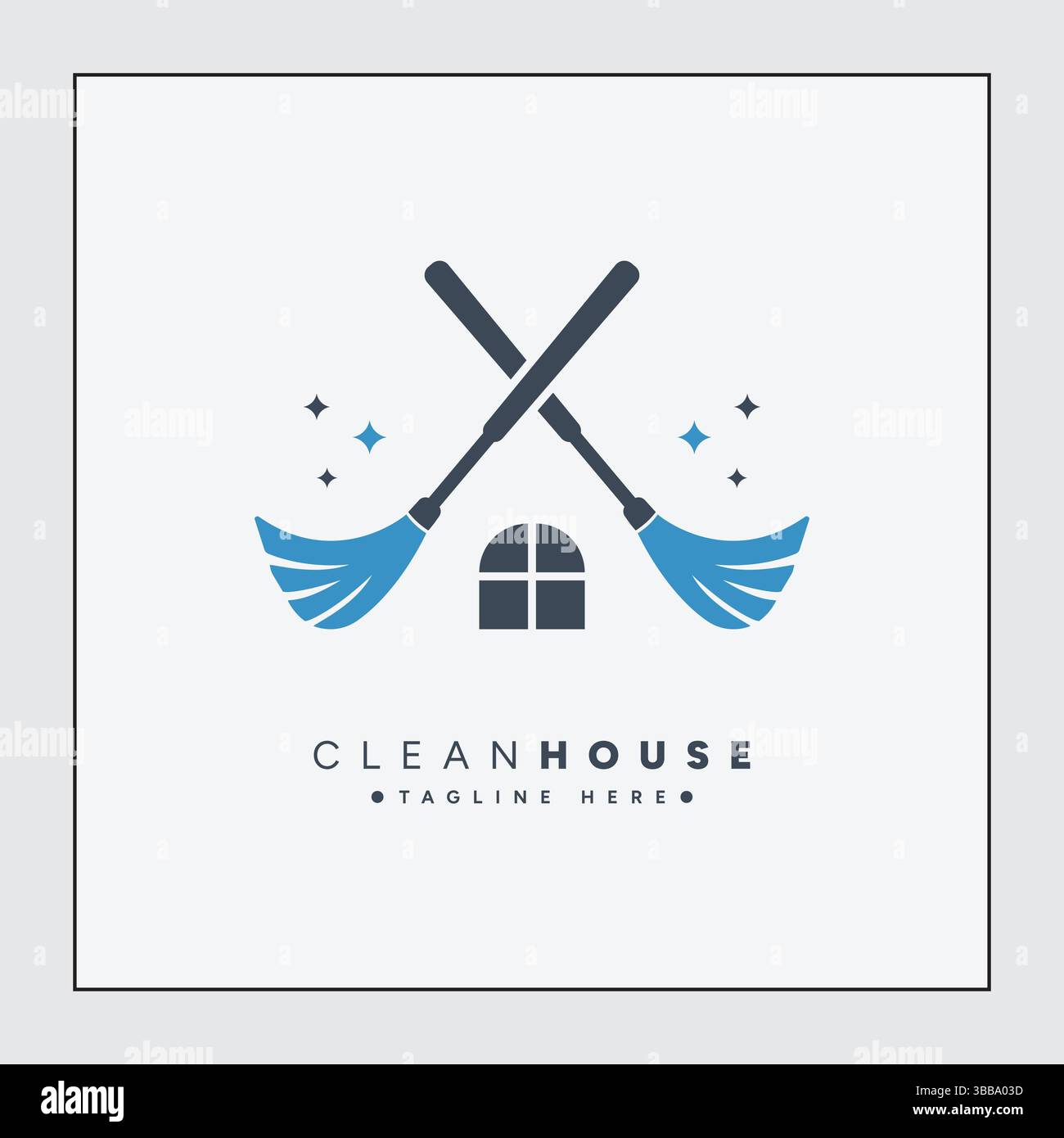 Logo-Design Für Hausreinigung Stock Vektor