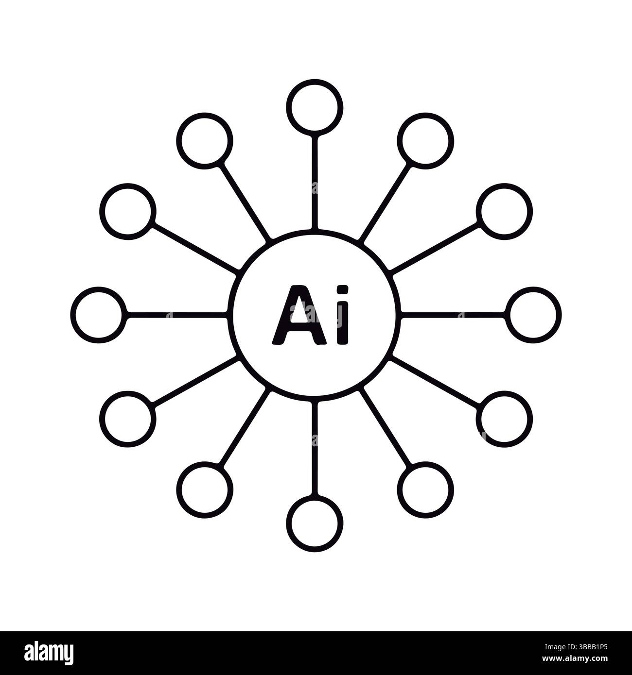AI-Netzwerkkonzept. AI Technology Hub. Stock Vektor