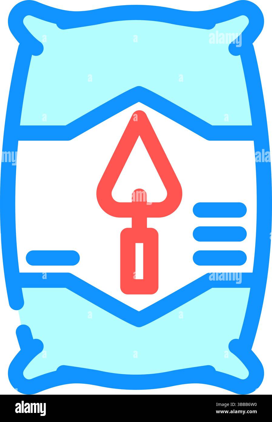 Beutel Zement Farbe Symbol Vektor Illustration Stock Vektor