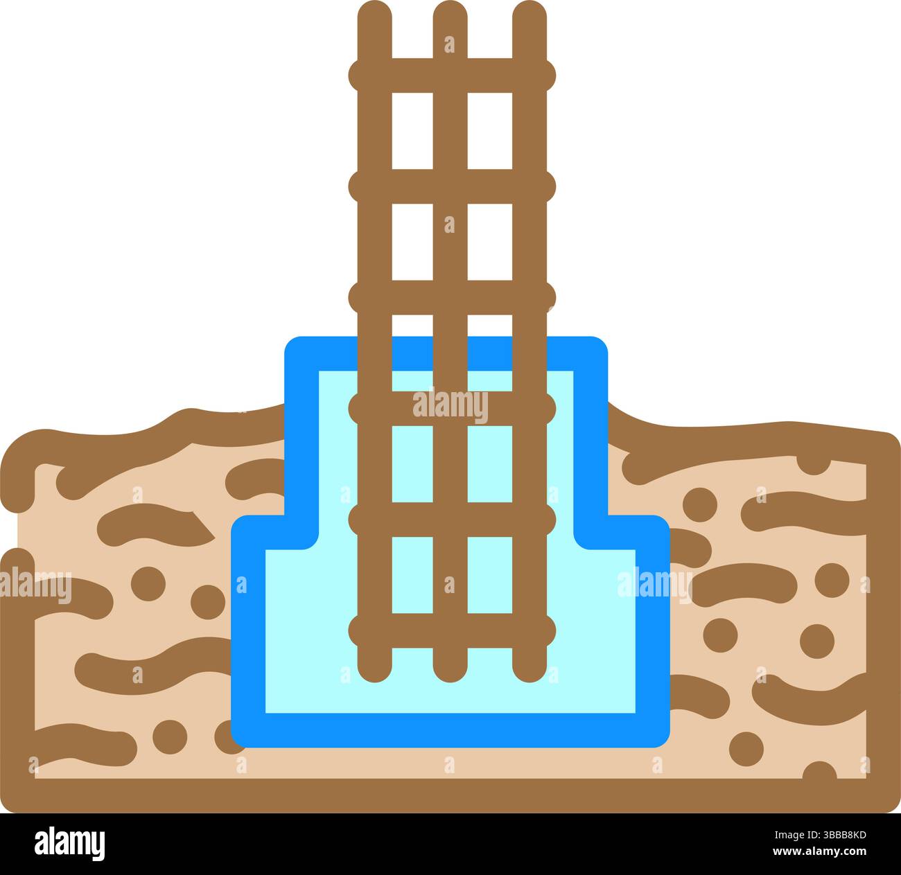 Und Bewehrungsstruktur Zement Farbe Symbol Vektor Illustration Stock Vektor