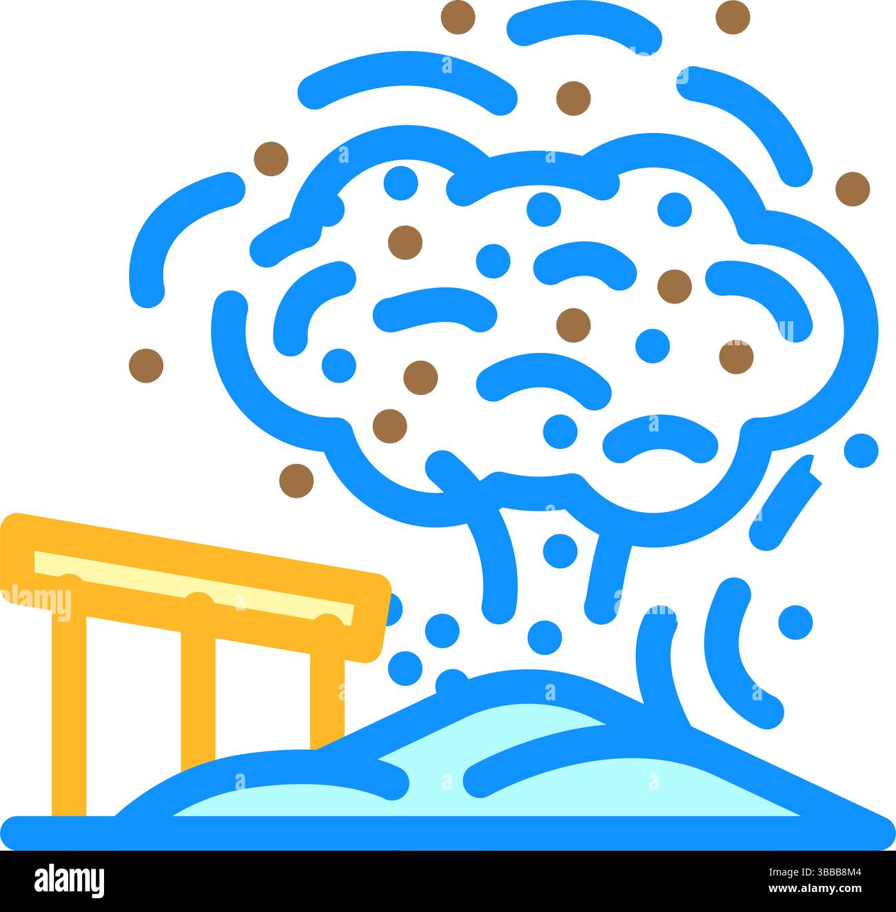 Staubwolke Zement Farbe Symbol Vektor Illustration Stock Vektor