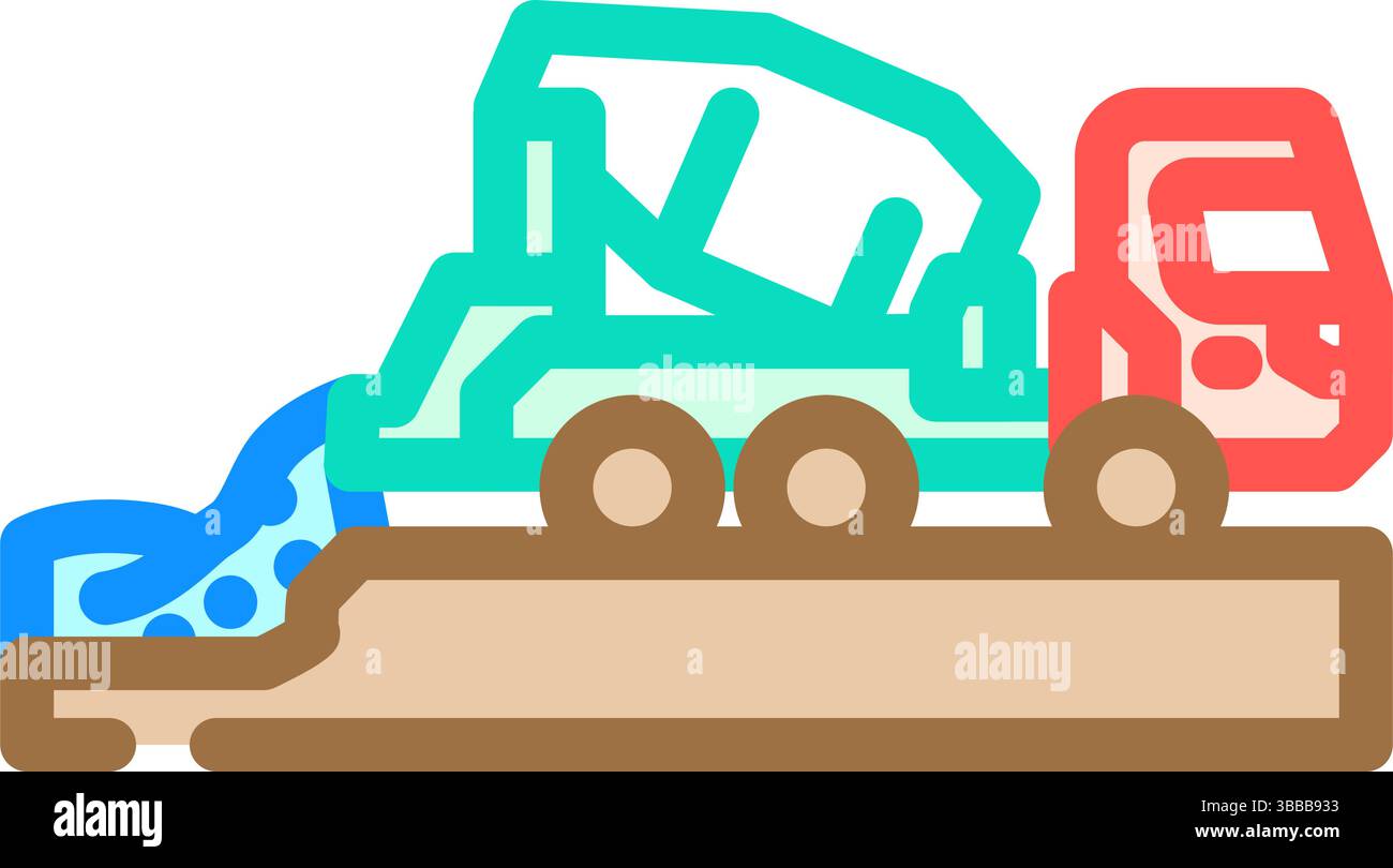 Truck Gießen Beton Zement Farbe Symbol Vektor Illustration Stock Vektor
