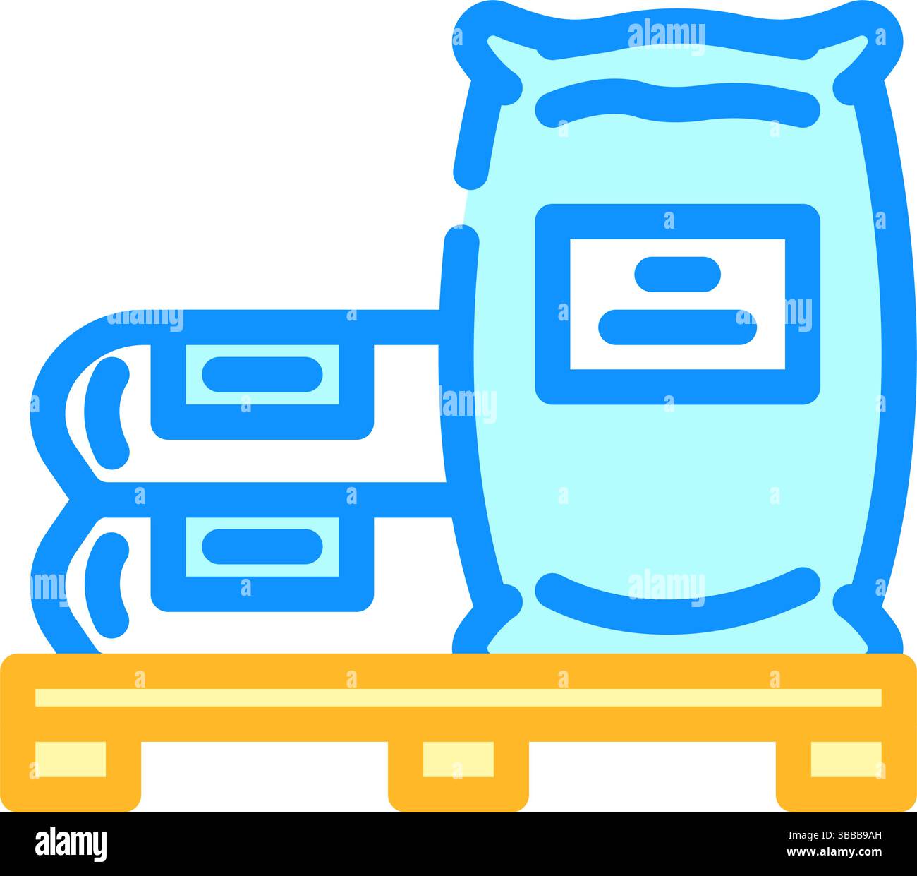 Beutel Palette Zement Farbe Symbol Vektor Illustration Stock Vektor