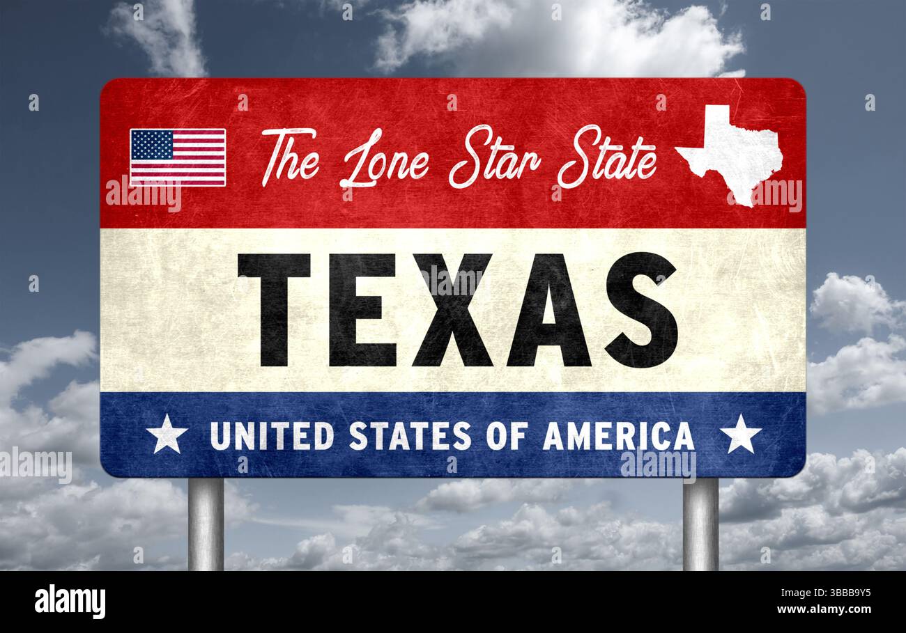 US-Bundesstaat Texas – der Lone Star State Stockfoto