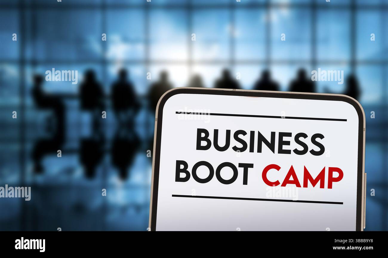 Intensives Business Boot Camp – Stärkung von Führungsqualitäten und Wachstumsweisen Stockfoto