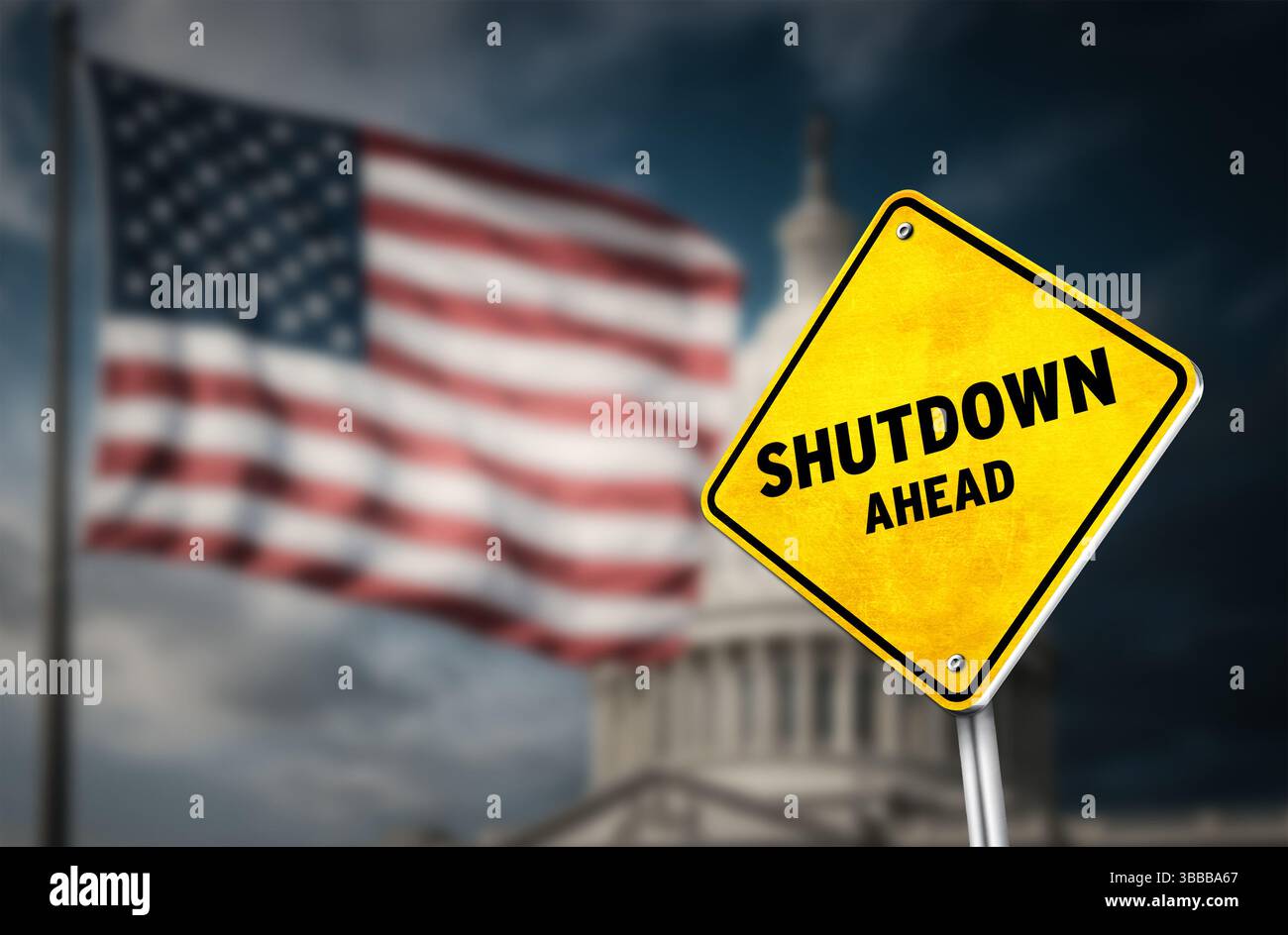 Die US-Regierung muss vor der Tür stehen Stockfoto