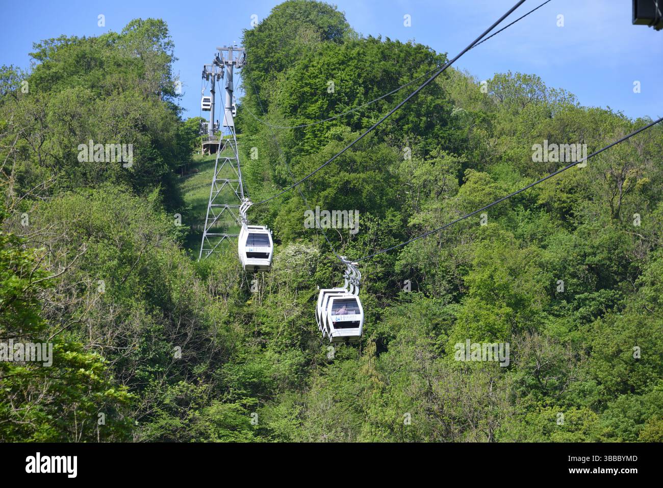Höhen der Abraham Cable Cars Stockfoto