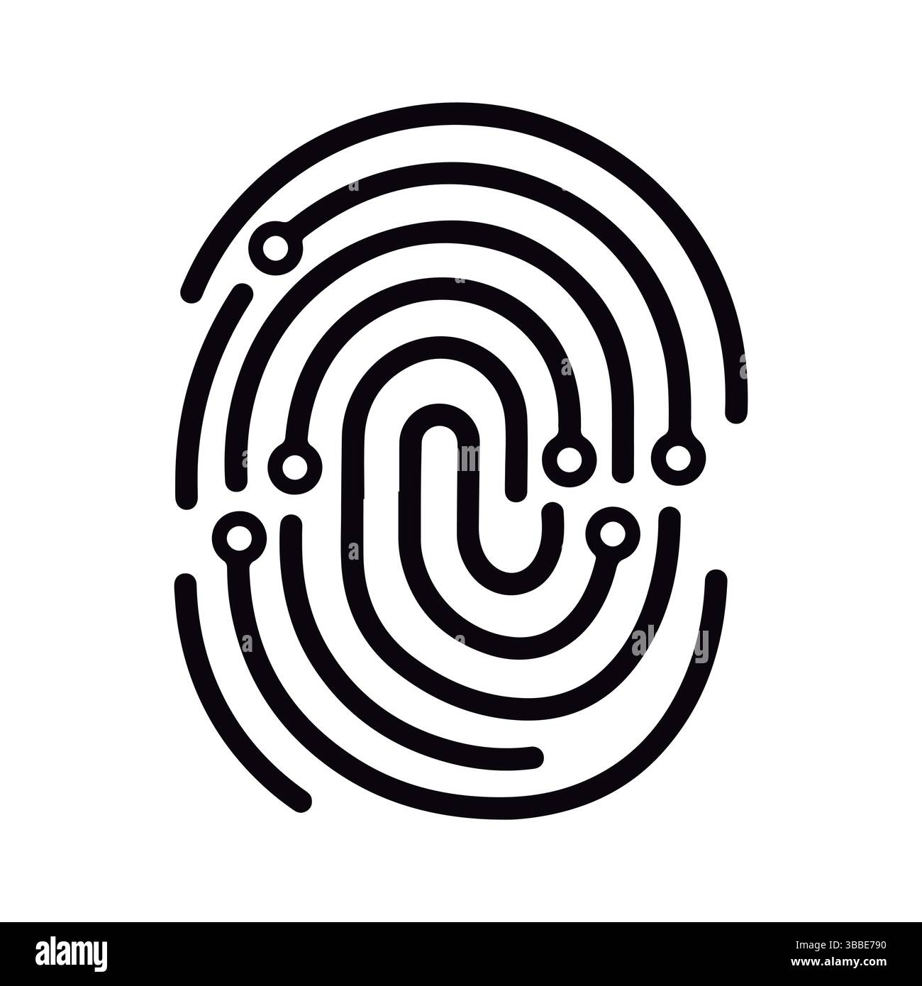 Digitaler Fingerabdruck. Abstrakte Technische Identität. Stock Vektor