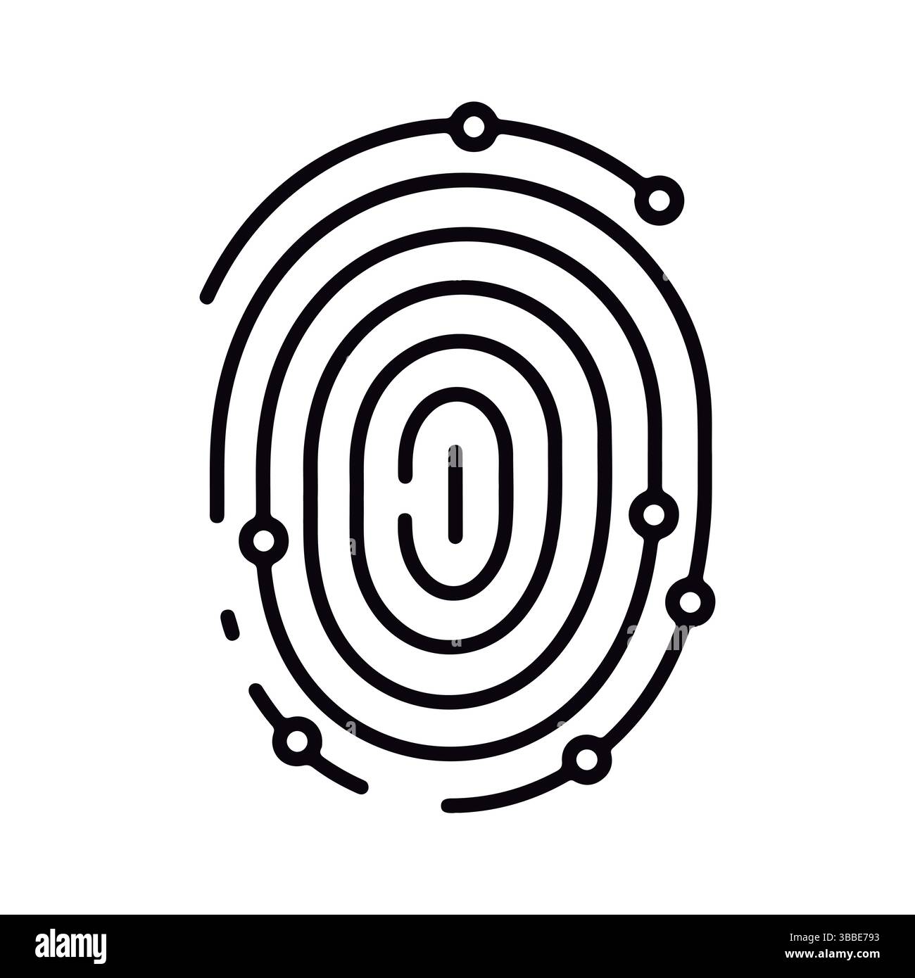 Digitaler Fingerabdruck. Abstrakte Technische Identität. Stock Vektor