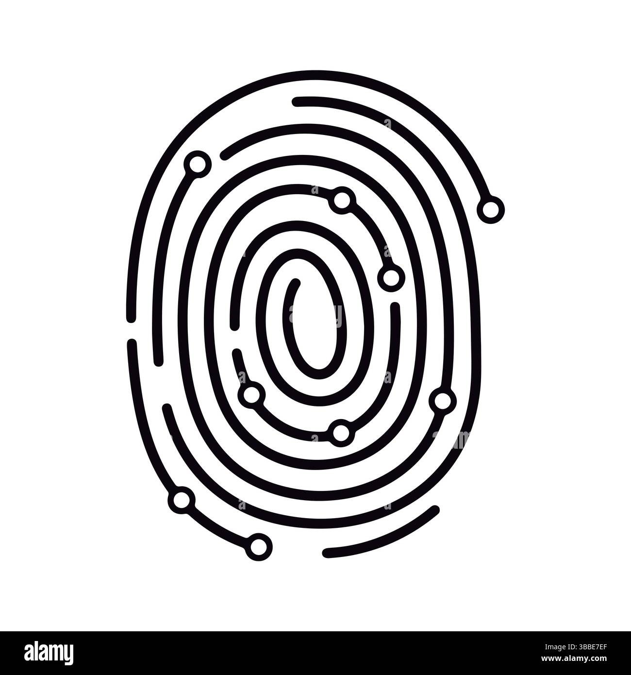 Digitaler Fingerabdruck. Abstrakte Technische Identität. Stock Vektor