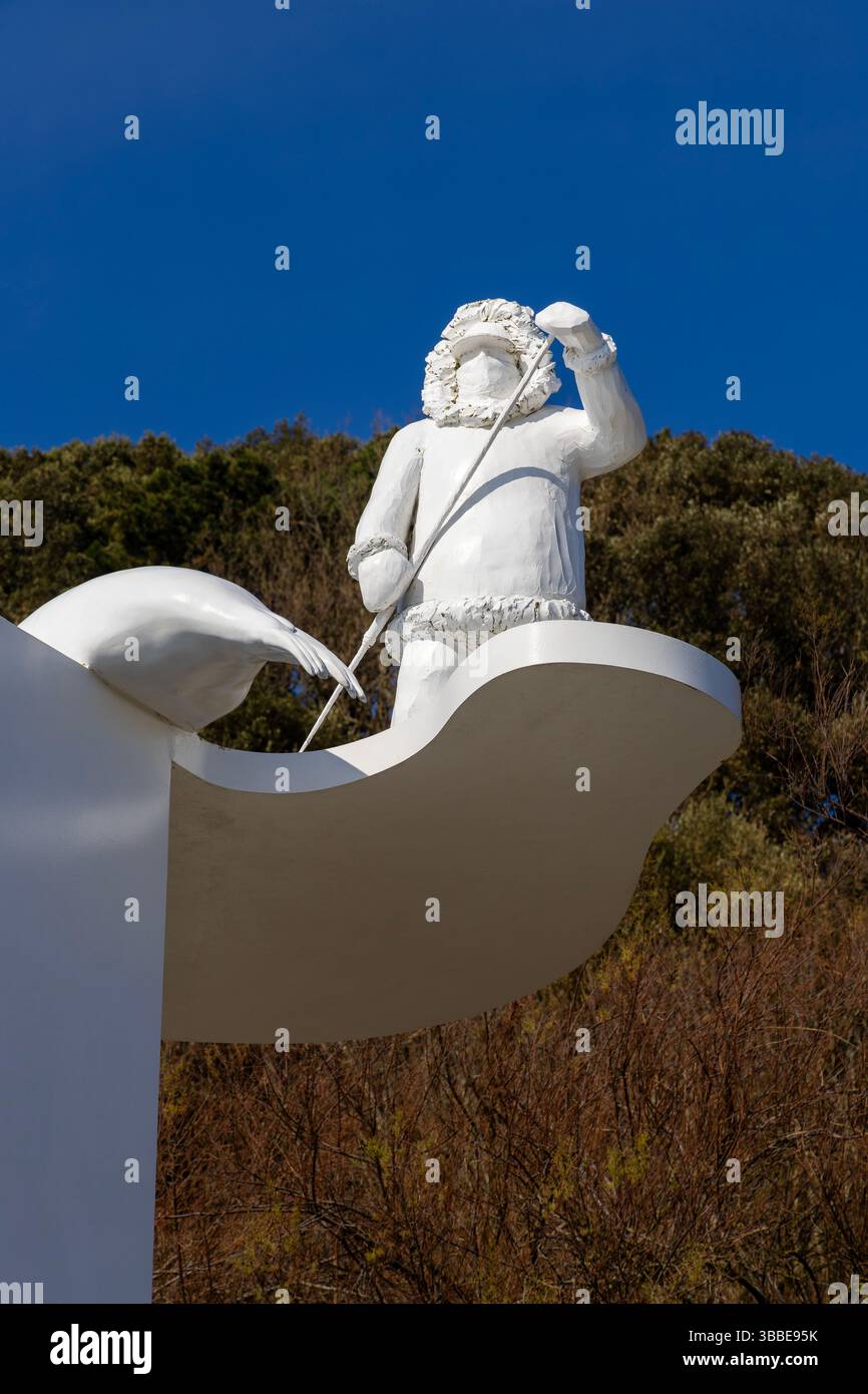 „The Ledge“ von Bill Woodrow, Creative Folkestone Artworks, Folkestone Beach, Kent, England Stockfoto