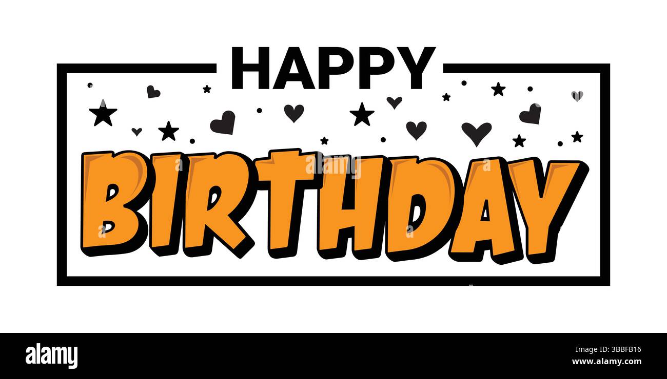 Happy Birthday Comic Style Vektor Banner Design Stock Vektor