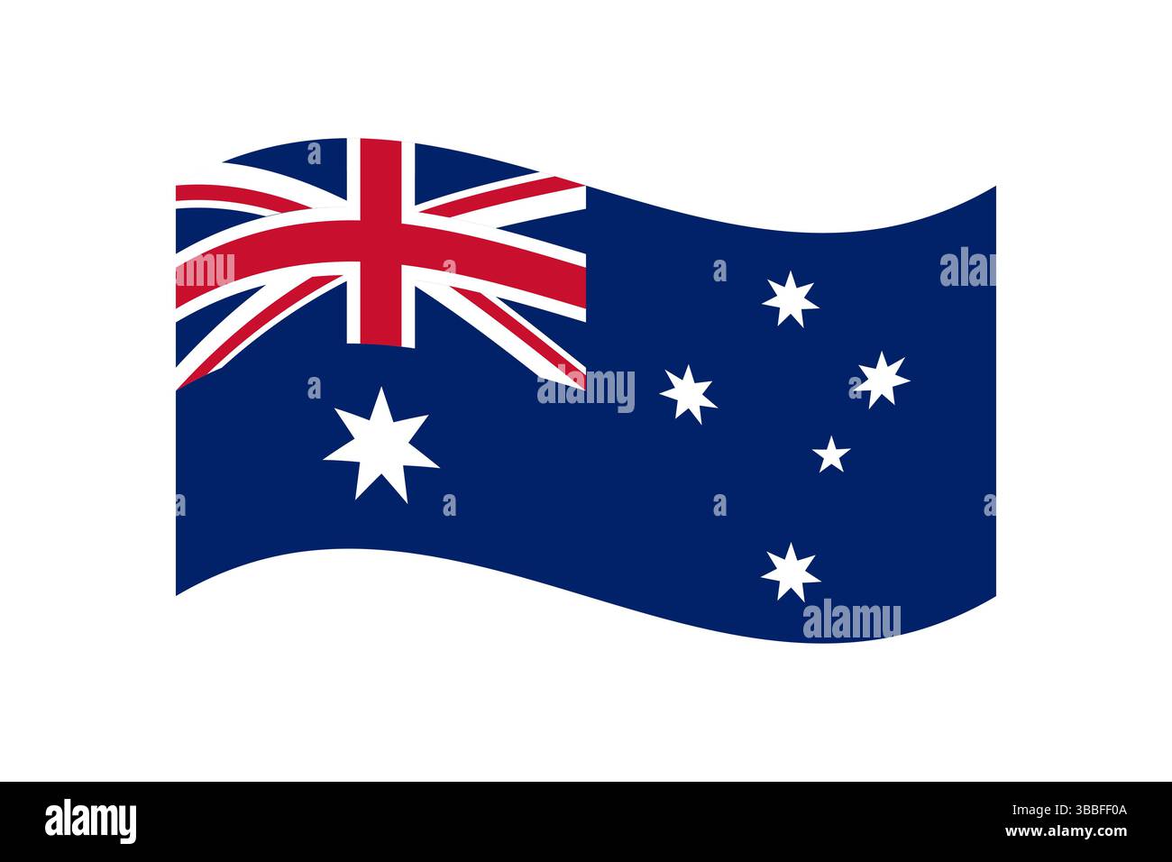 Flagge von Australien. Australien wellige Flagge digitale Vektor-Illustration. Flatterfahne. Stock Vektor