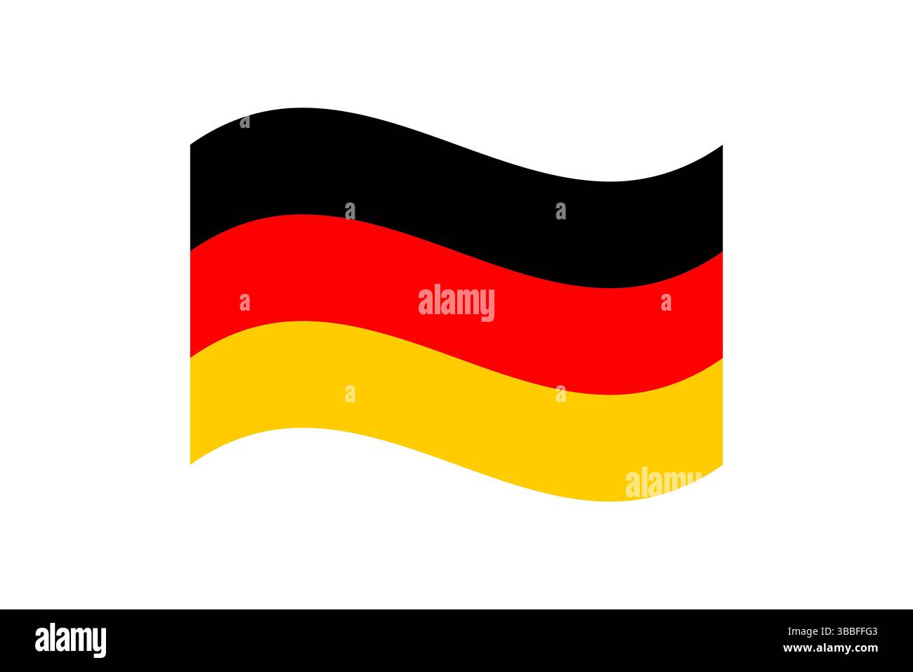 Flagge von Deutschland. Deutschland wellige Flagge digitale Vektor-Illustration. Flatterfahne. Stock Vektor