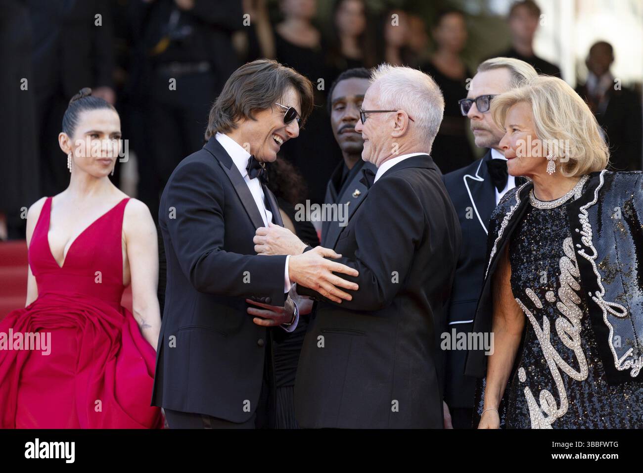 Cannes, Frankreich - 14.5,2024: Tom Cruise und Simon Pegg auf dem roten Teppich für MISSION: IMPOSSIBLE - DIE LETZTE ABRECHNUNG während des 78. Cannes Interter Stockfoto