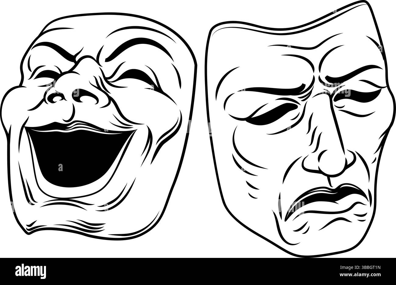 Theater Drama Theater Comedy Tragödie Masken Stock Vektor