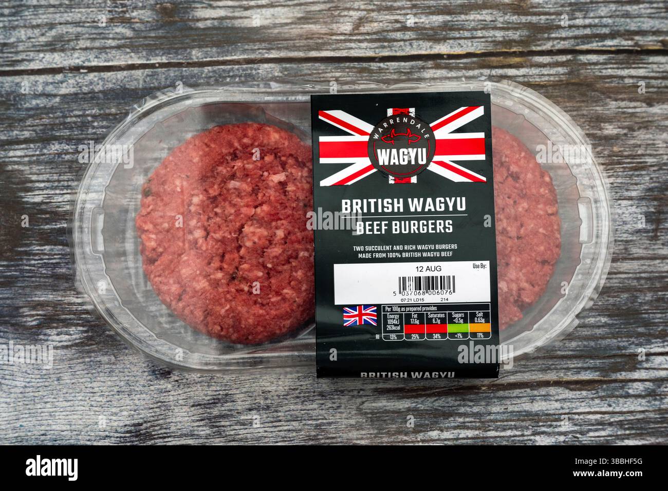Britische Wagyu Beef Burger Stockfoto