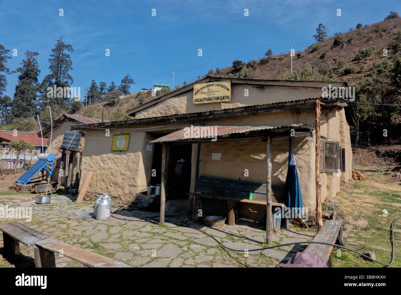 Käsefabrik in Sing Gompa, Langtang Nationalpark, Sing Gompa, Nepal Stockfoto