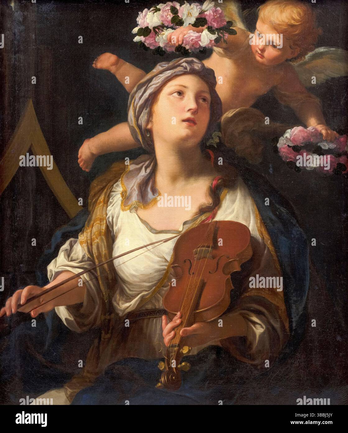Elisabetta Sirani, Saint Cecilia (Sainte Cécile), Ölgemälde auf Leinwand, vor 1665 Stockfoto