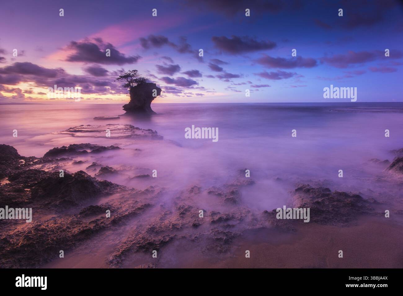 Ein abgeschiedener Strand im Gandoca-Manzanillo Wildlife Refuge Stockfoto