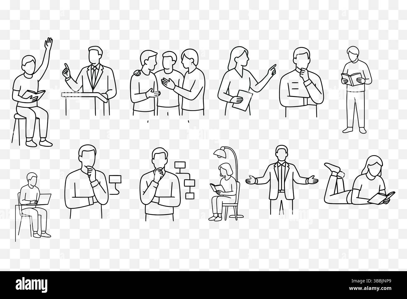 Geschäftsideen Und Präsentationslinien Vektor-Illustrationen Stock Vektor