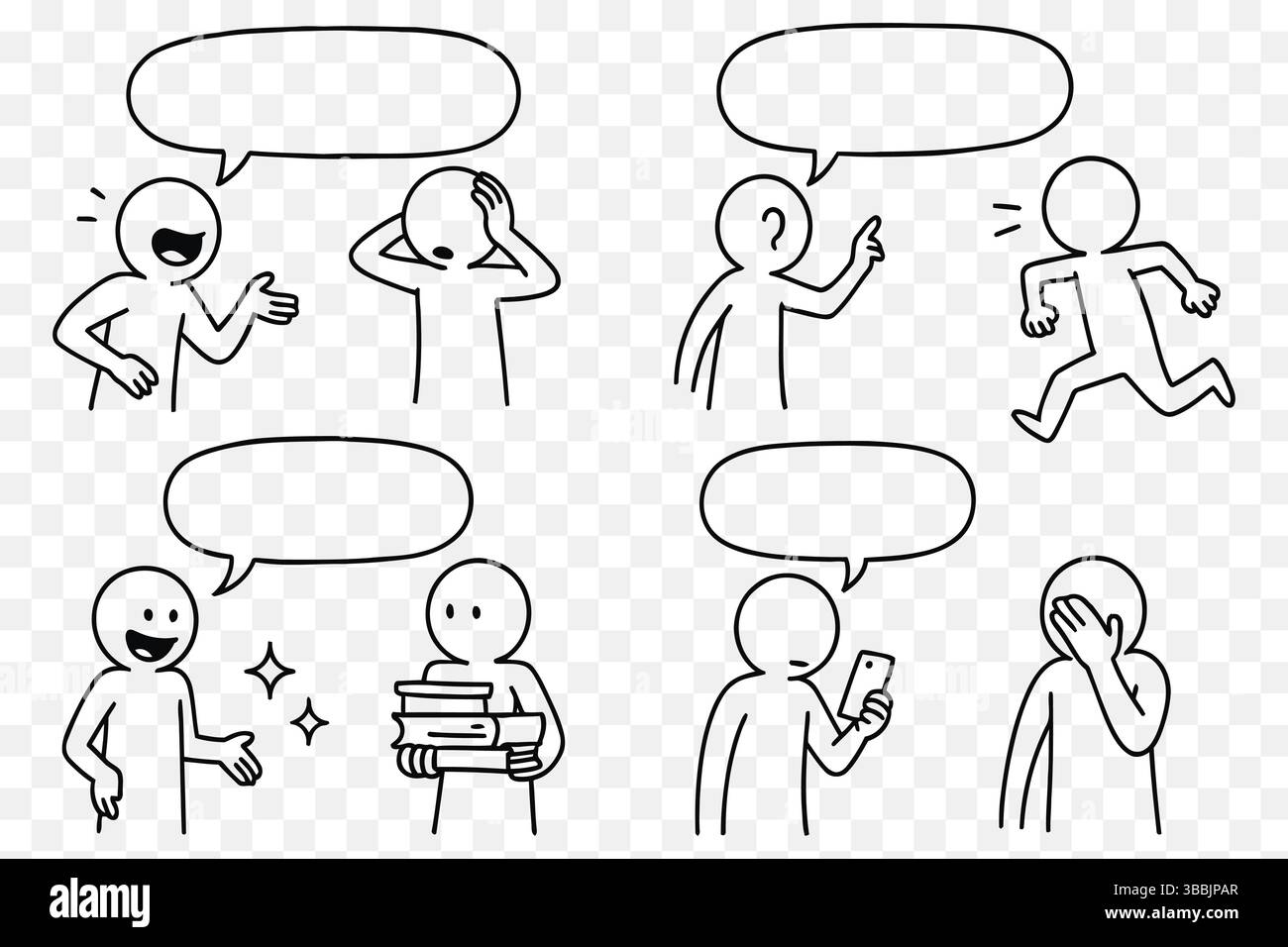 Meme Comic Strip Vorlage – Große Reaktionen Und Übereinstimmende Ausdrücke (Editierbare Sprechblasen) Stock Vektor