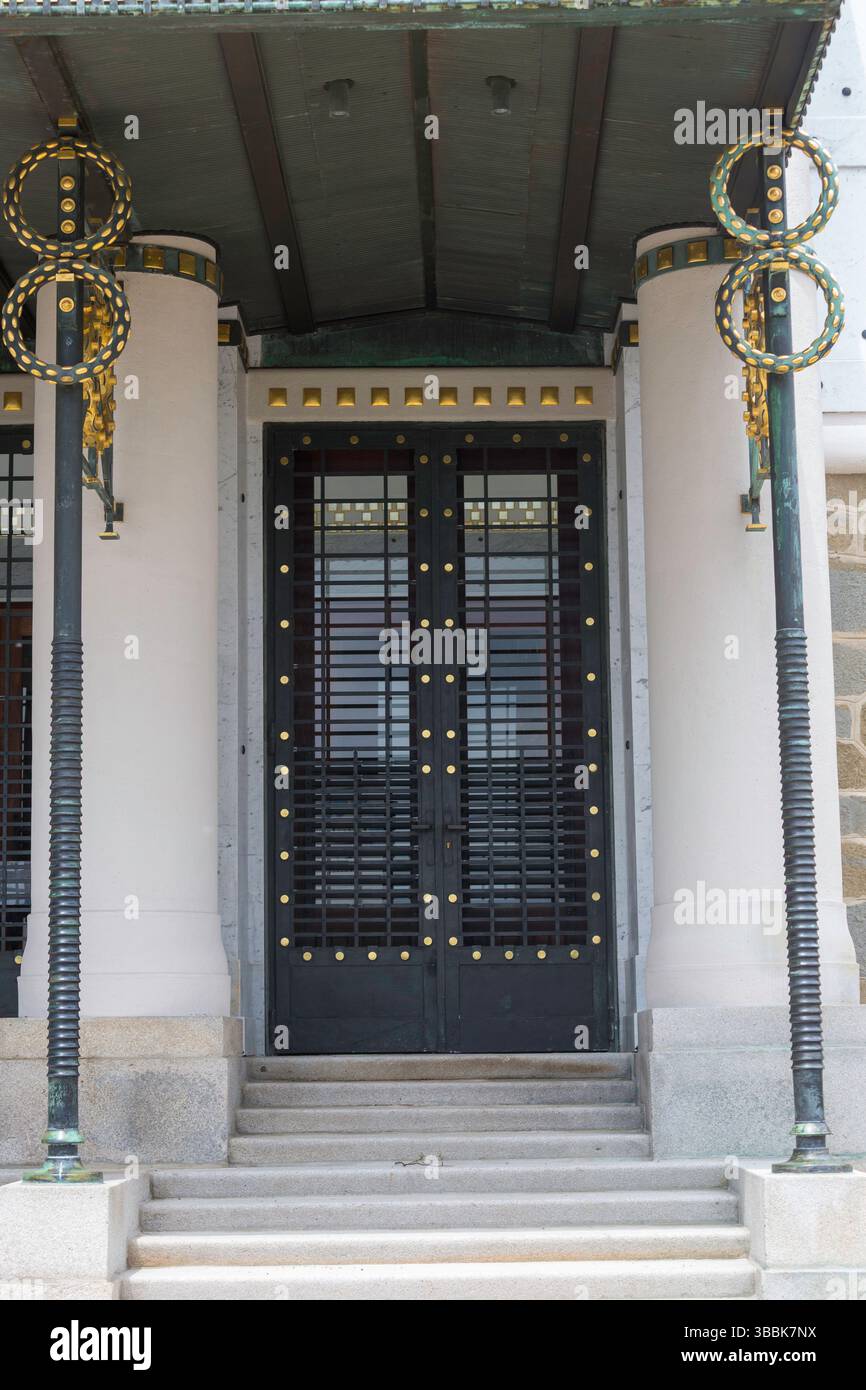 Außenansicht der Jugendstilkirche am Steinhof, 1907, auch Kirche St. Leopold, Wien, Österreich Stockfoto
