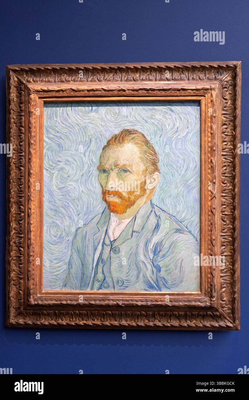 Van Gogh Selbstporträt, Muse dÕOrsay Innenausstellungsfotografie, Paris, Frankreich, Europa Stockfoto
