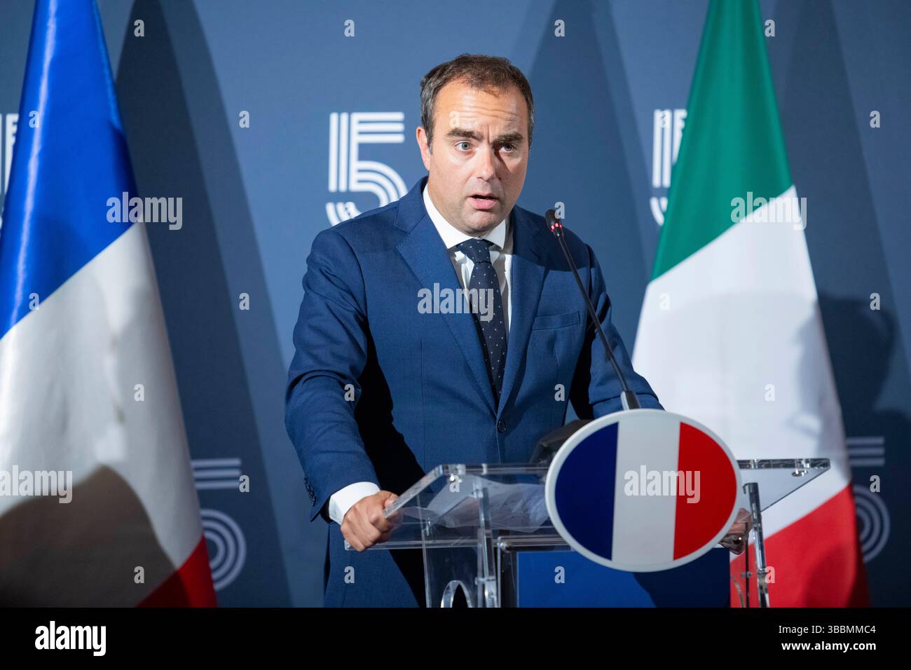 Sebastien Lecornu, französischer Minister der Streitkräfte Stockfoto
