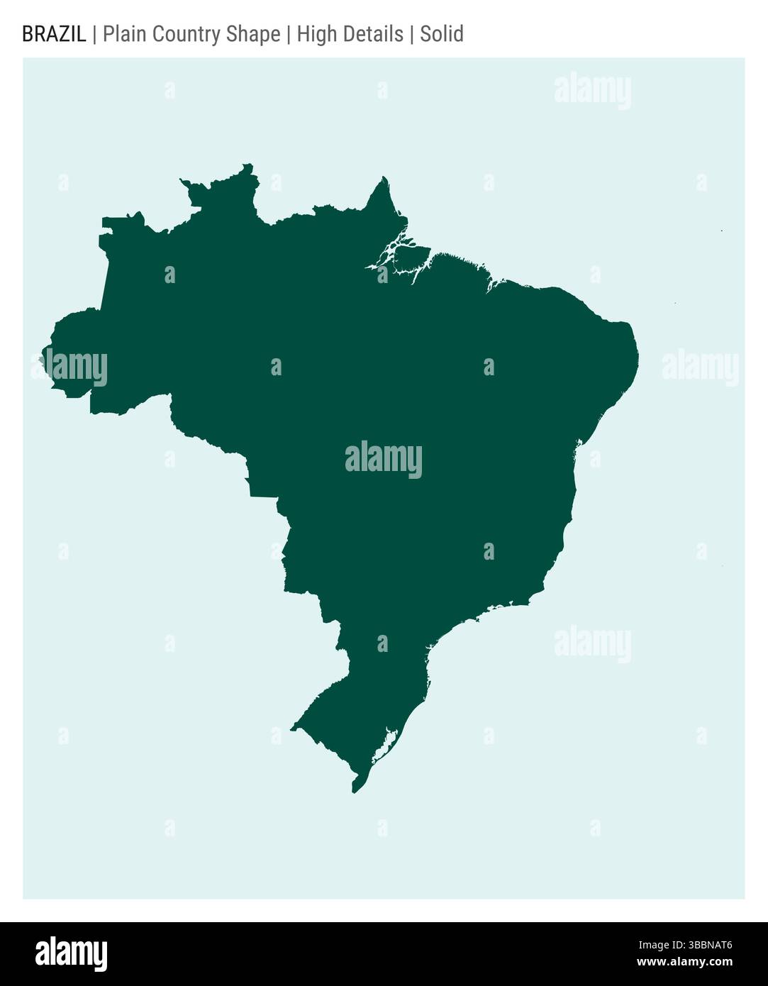 Brasilianische Landkarte. Hohe Details. Solide Ausführung. Form Brasiliens. Vektorabbildung. Stock Vektor