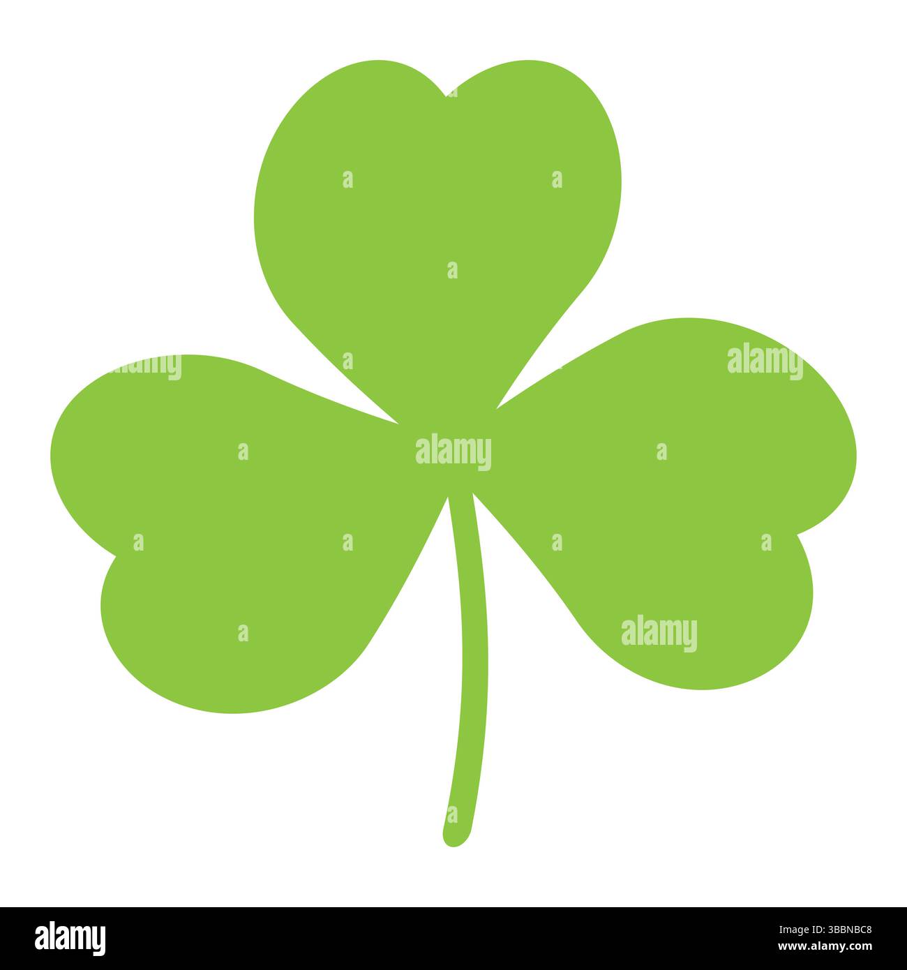 Shamrock Silhouette Symbol Icon Form, Vektor-Illustration von grünem dreiblättrigem Kleeblatt, isoliert auf weiß Stock Vektor