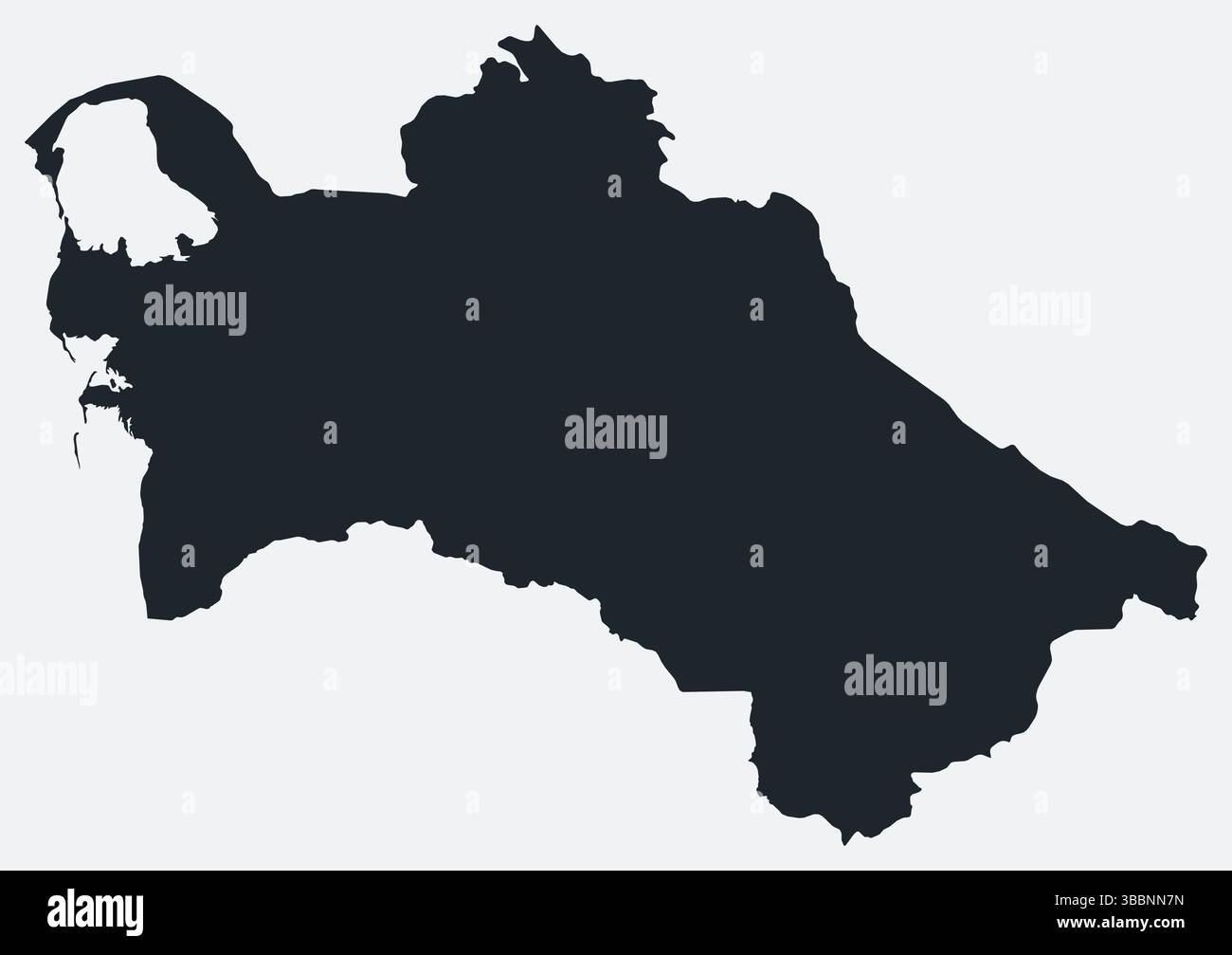 Turkmenistan Karte. Nur eine einfache Grenzkarte. Die Form des Landes. Flache leere Turkmenistan-Umrisse. Abbildung der Vektorbegrenzung. Stock Vektor