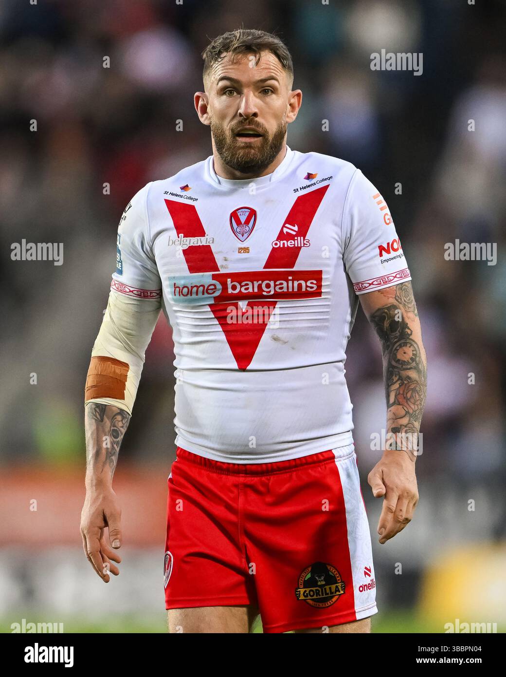ST. HELENS, ENGLAND - 15. MAI 2025: Daryl Clark of St. Helens während der Betfred Super League Runde 11 St. Helens gegen Catalan Dragons bei den tot Stockfoto